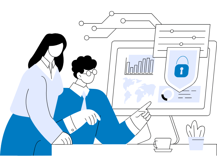 Illustration symbolique de la protection des actifs numériques face aux cybermenaces